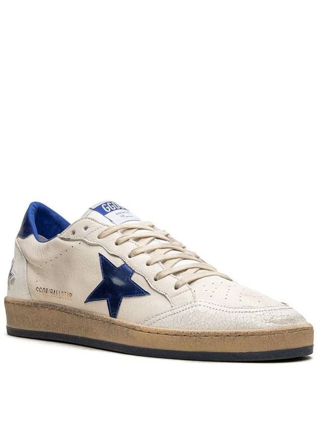 Men's Blue Tab Blue Star Low Top Sneakers White - GOLDEN GOOSE - BALAAN 4