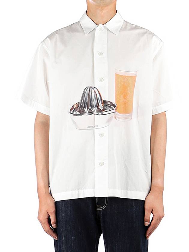 Men's La Chemise Moisson Short Sleeve Shirt White - JACQUEMUS - BALAAN.