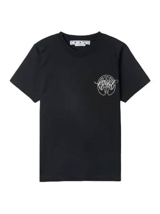 Logo print t shirt black short sleeve - OFF WHITE - BALAAN 1