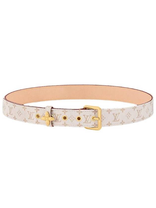 LV Flowergram Ardion 30mm Monogram Canvas Leather Belt Ivory - LOUIS VUITTON - BALAAN 1