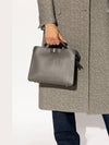 Peekaboo ISeeU Mini Leather Tote Bag Grey - FENDI - BALAAN 3