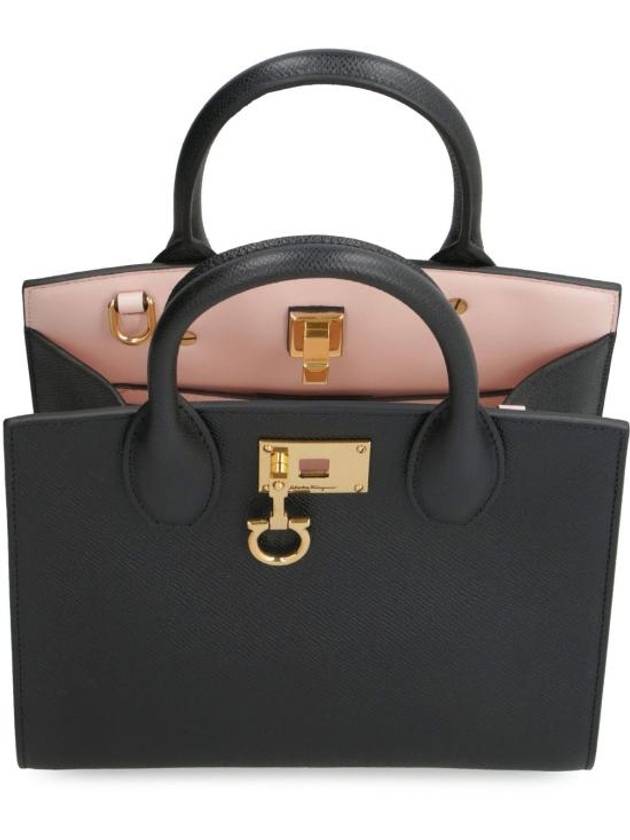 Gancini Studio Box Tote Bag Black Bonbon - SALVATORE FERRAGAMO - BALAAN 7