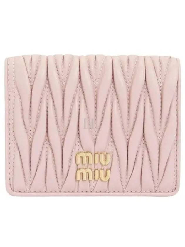 Matelasse Leather Half Wallet Alabaster Pink - MIU MIU - BALAAN 2