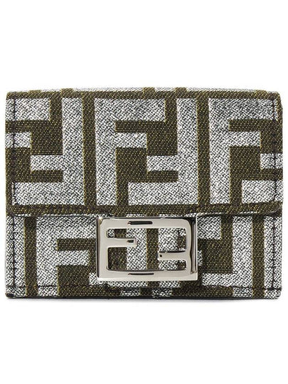 FF Monogram Print Bicycle Wallet Silver Brown - FENDI - BALAAN 2