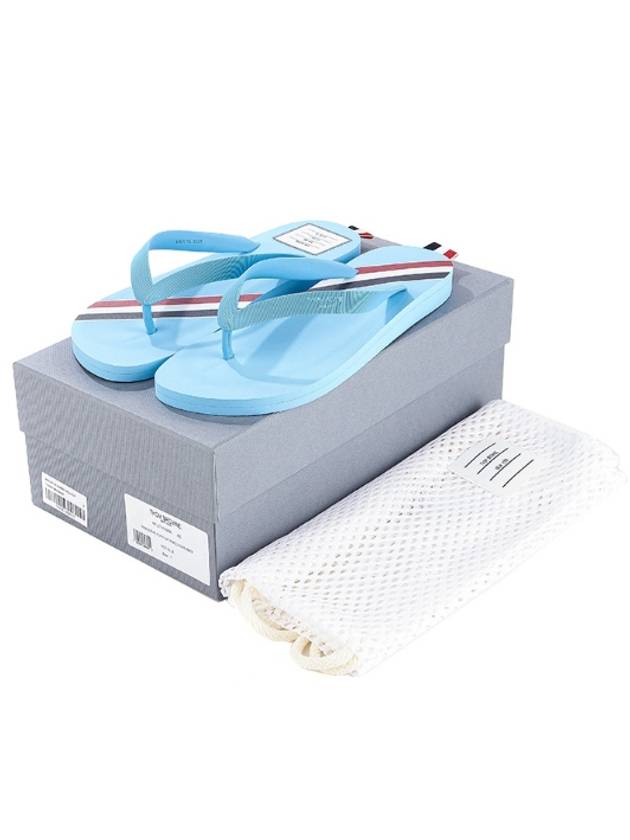 Signature Stripe Rubber Flip Flops Blue - THOM BROWNE - BALAAN 2