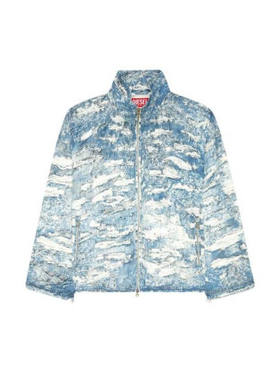 J Alston Tiger Breaks Denim Print Windbreaker Light Blue - DIESEL - BALAAN 2