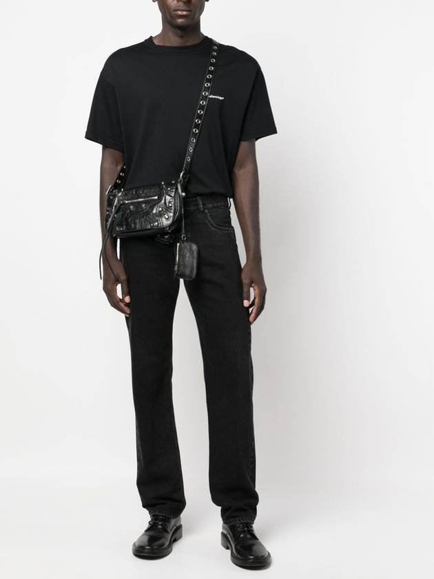 Zipper Stud Arena Lambskin Shoulder Bag Black - BALENCIAGA - BALAAN 6