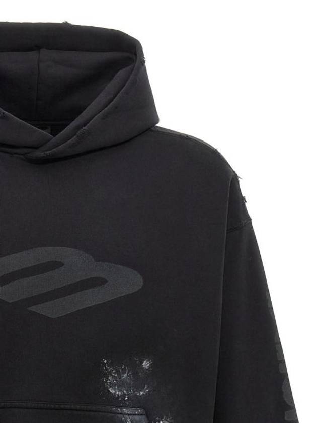 Logo Print Hoodie Black - BALENCIAGA - BALAAN 5