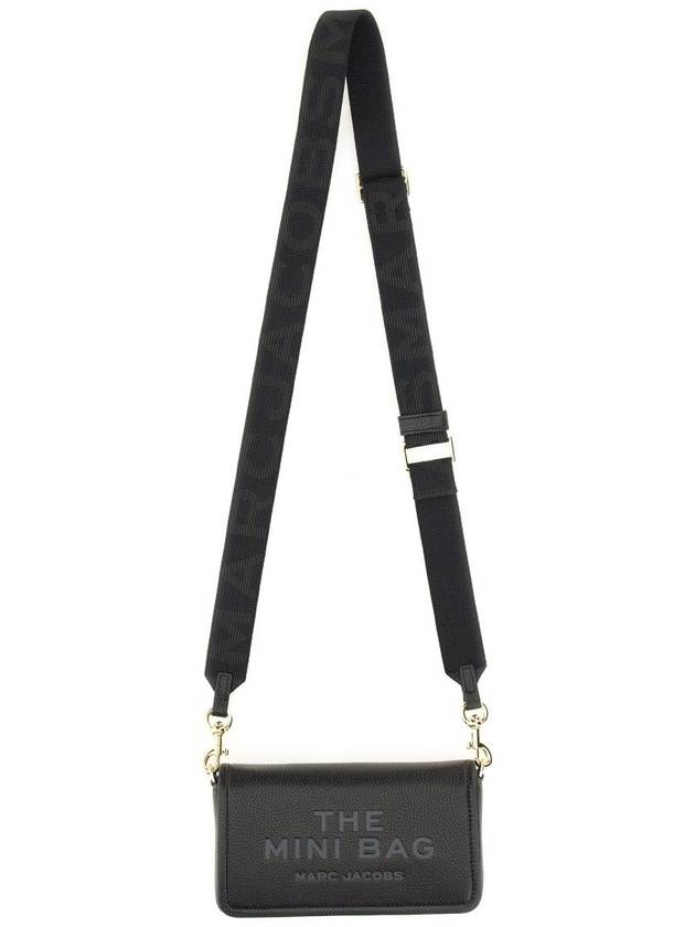 Mini Black Crossbody Bag With Engraved Logo In Hammered Leather Woman - MARC JACOBS - BALAAN 4