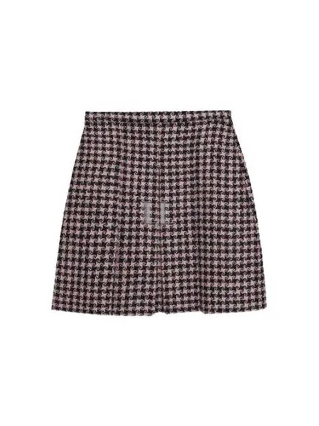 Houndstooth Wool Short A-line Skirt Pink - GUCCI - BALAAN 2