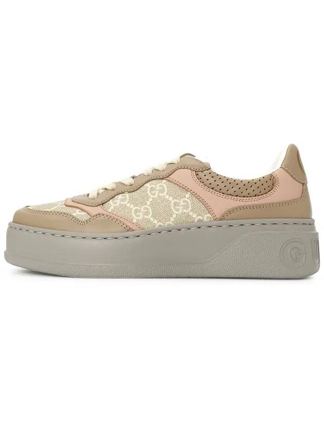 GG Supreme Embossed Logo Low Top Sneakers Oatmeal Pink - GUCCI - BALAAN 1