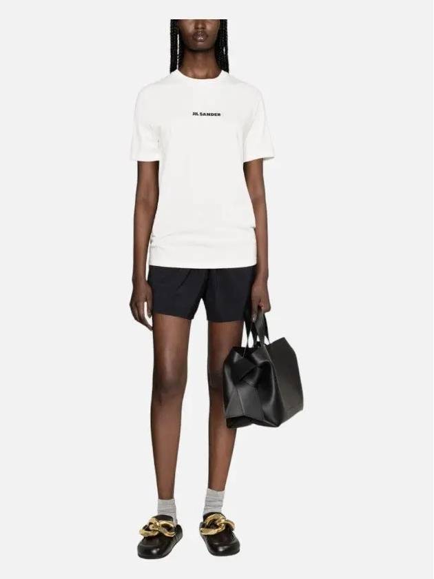 Logo Print Short Sleeve T-Shirt White - JIL SANDER - BALAAN 3