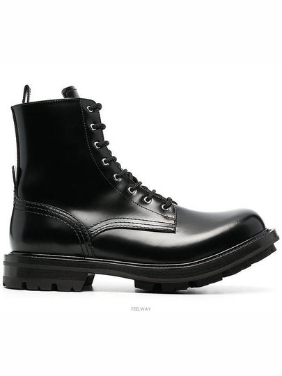 Lace Up Leather Worker Boots Black - ALEXANDER MCQUEEN - BALAAN 2