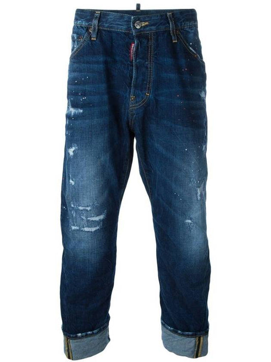 Men's Workwear Roll-up Jeans Indigo Blue - DSQUARED2 - BALAAN.