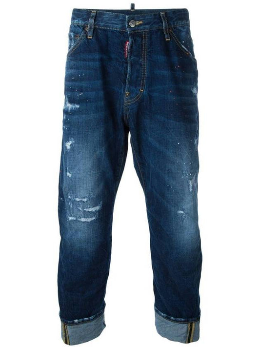 Men's Workwear Roll-Up Jeans Indigo Blue - DSQUARED2 - BALAAN 1