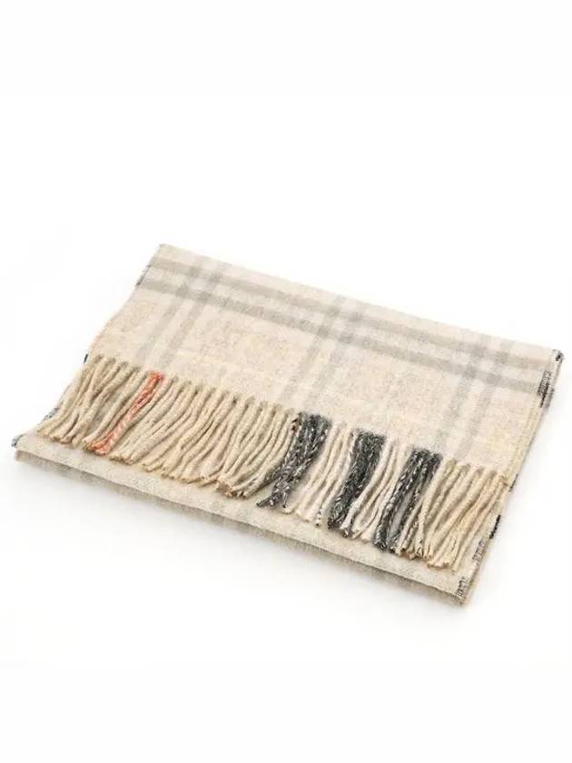 Check Reversible Cashmere Scarf Sand Beige - BURBERRY - BALAAN 5