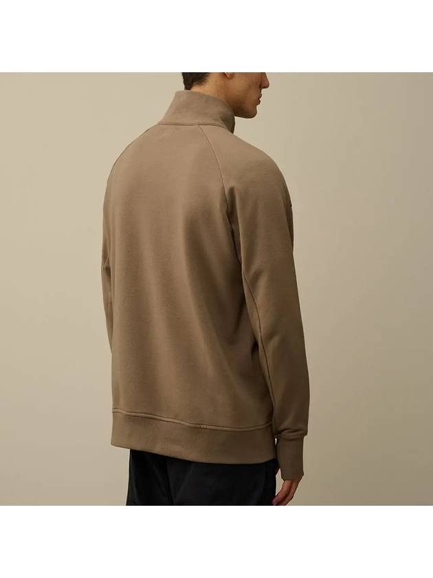 Diagonal Raised Fleece Half Zipped Sweatshirt Beige - CP COMPANY - BALAAN 4