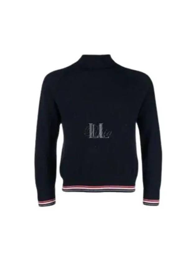 Striped Detail Cashmere Turtleneck Navy - THOM BROWNE - BALAAN 2