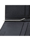 Textured Classic Leather Money Clip Half Wallet Black - SAINT LAURENT - BALAAN 7