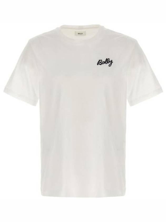 Embroidered Logo Short Sleeve T-Shirt White - BALLY - BALAAN 2