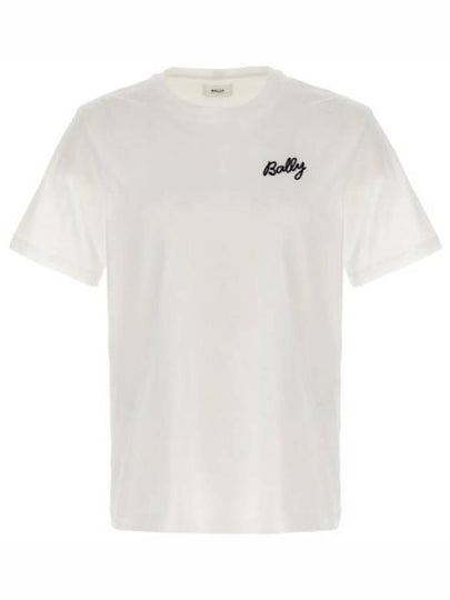 Embroidered Logo Short Sleeve T-Shirt White - BALLY - BALAAN 2