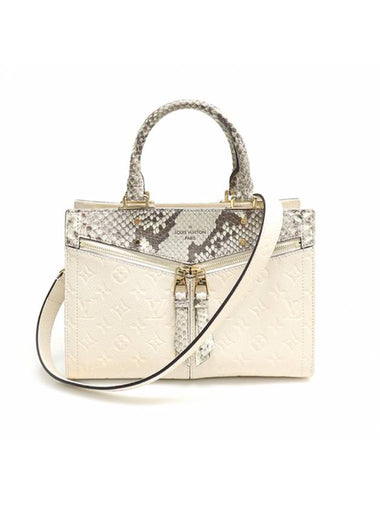 Women s Louis Vuitton N96237 Cream Beige Monogram Empreinte Python Sulley PM 2WAY gt bag Gangbuk used luxury goods - LOUIS VUITTON - BALAAN 1