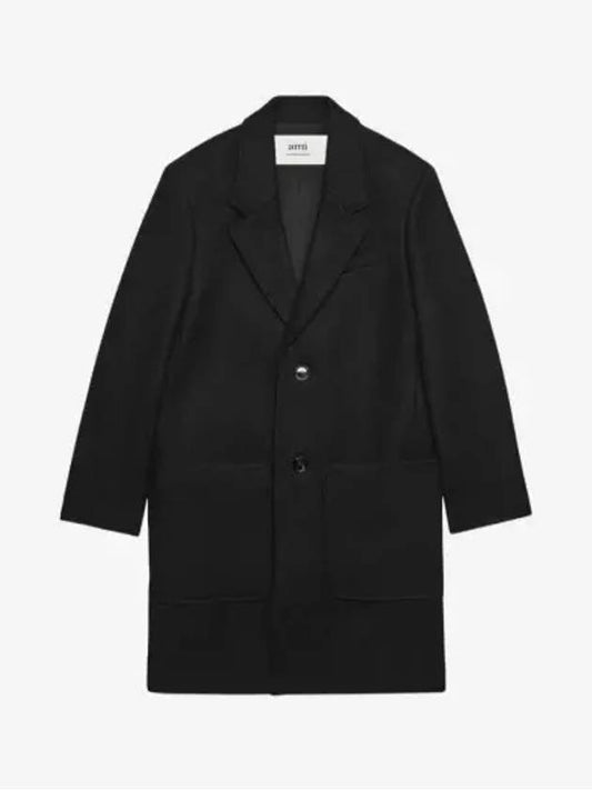 wool single coat black - AMI - BALAAN 2