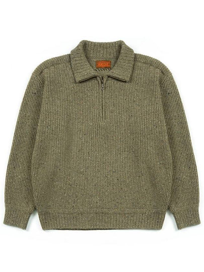 Building Forest Wool Blend Half Zip Up Knit Pullover Khaki I3WN01KH - IOEDLE - BALAAN 2