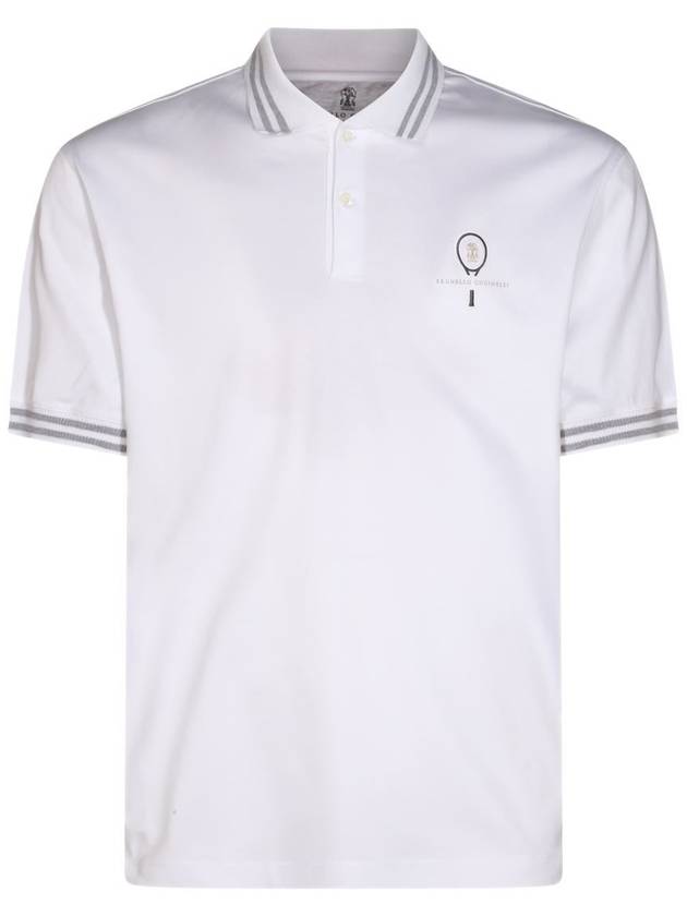 Logo Print Polo Shirt White - BRUNELLO CUCINELLI - BALAAN 2