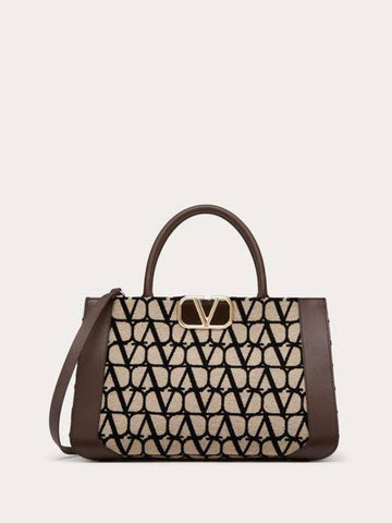 Toile Iconographe Tote Bag Brown - VALENTINO - BALAAN 1