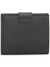 Triangle Logo Saffiano Leather Half Wallet Black - PRADA - BALAAN 3