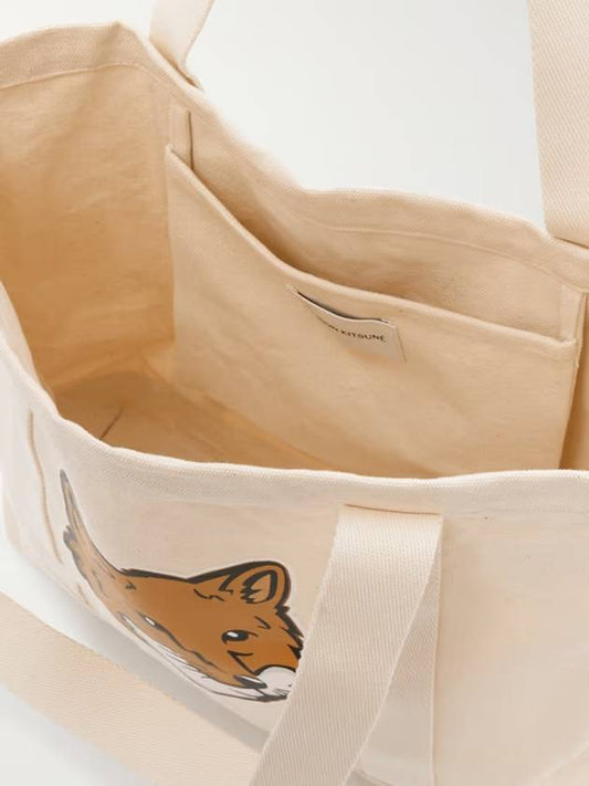 Bold Fox Head Eco Bag Ecru - MAISON KITSUNE - BALAAN 2