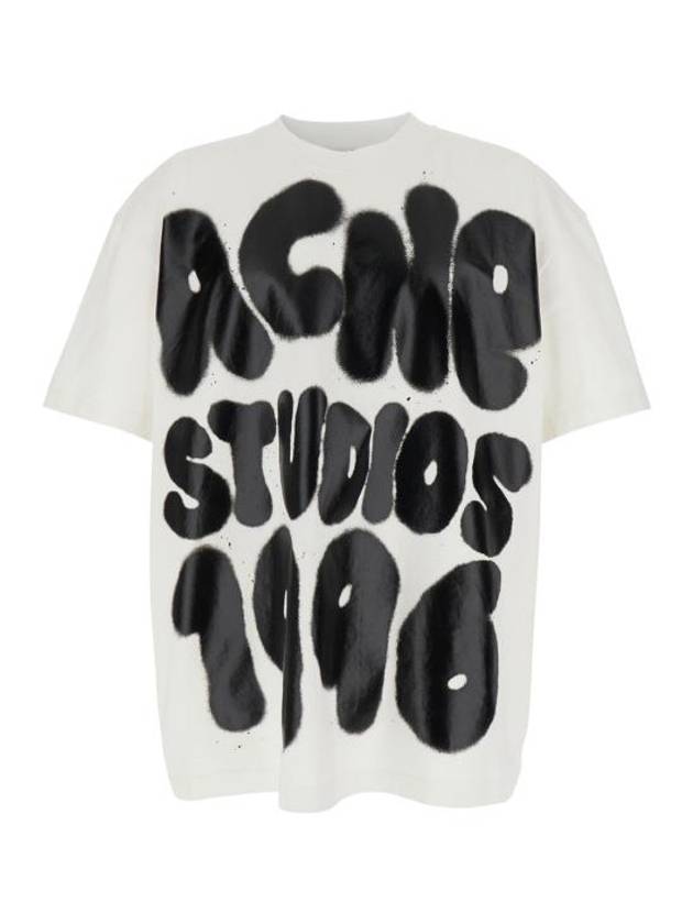 Spray Logo Print Short Sleeve T-Shirt White - ACNE STUDIOS - BALAAN 1