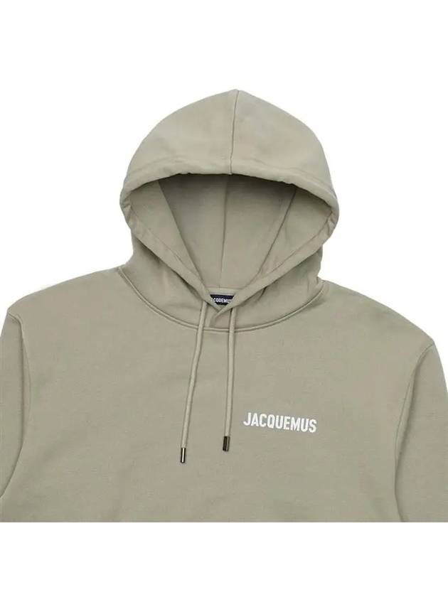 Chest Logo Print Classic Fit Cotton Hoodie Light Khaki - JACQUEMUS - BALAAN 4