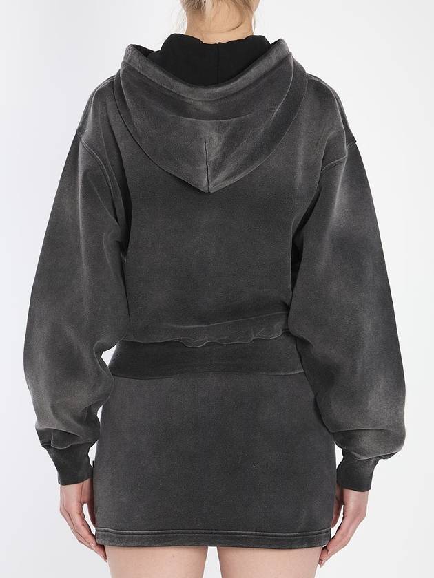 Cropped Hoodie With Crystals - ALEXANDER WANG - BALAAN 4