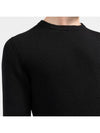 Wappen Patch Crew Neck Ribbed Wool Knit Top Black - STONE ISLAND - BALAAN 5