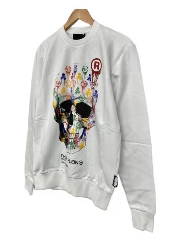 Skull Color Print Cotton Sweatshirt White - PHILIPP PLEIN - BALAAN 3