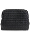 Intrecciato Leather Pouch Bag Black - BOTTEGA VENETA - BALAAN 5