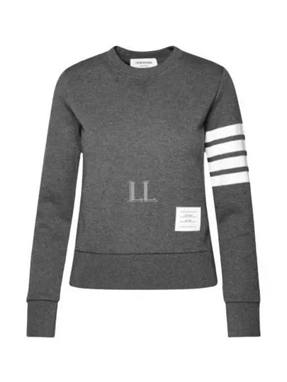 Engineered 4 Bar Stripe Loopback Jersey Knit Crewneck Sweatshirt Dark Grey - THOM BROWNE - BALAAN 2