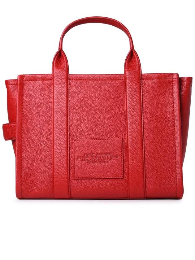 Logo Medium Leather Tote Bag Red - MARC JACOBS - BALAAN 4