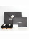 CC Logo Fur Shearling Mule Slippers Black G39357 - CHANEL - BALAAN 1