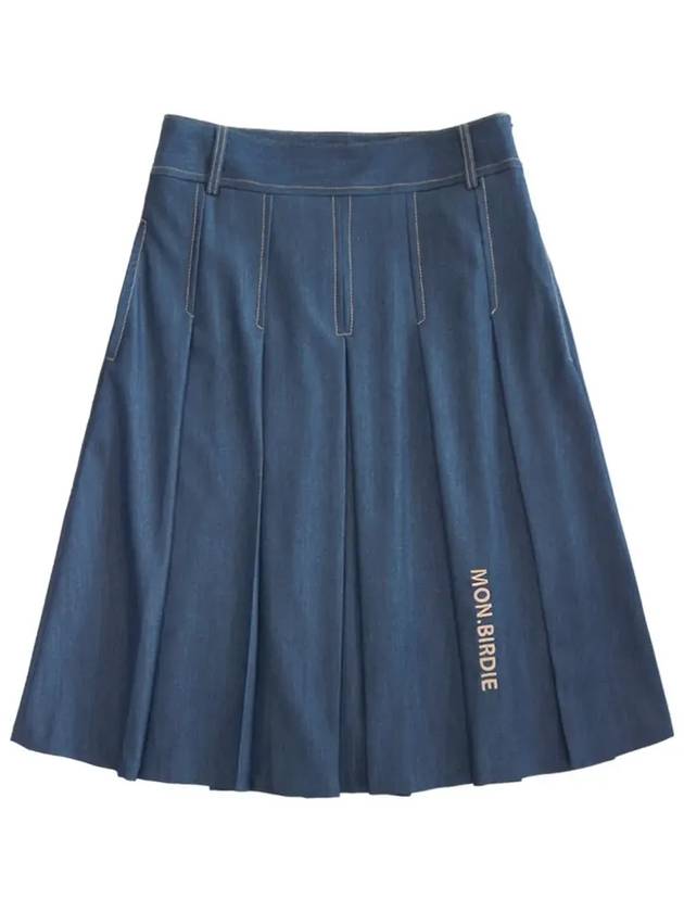 Summer denim long pleated skirt BLUE - MONBIRDIE GOLF - BALAAN 8