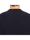 Men's Wappen Patch Crew Neck Wool Knit Top Navy - STONE ISLAND - BALAAN 8