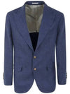 Linen Wool Blazer Jacket Blue - BRUNELLO CUCINELLI - BALAAN 2