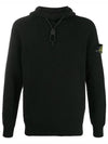 Waffen Hooded Knit Top Black - STONE ISLAND - BALAAN 2