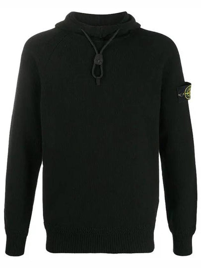 Wappen Hooded Knit Top Black - STONE ISLAND - BALAAN 2