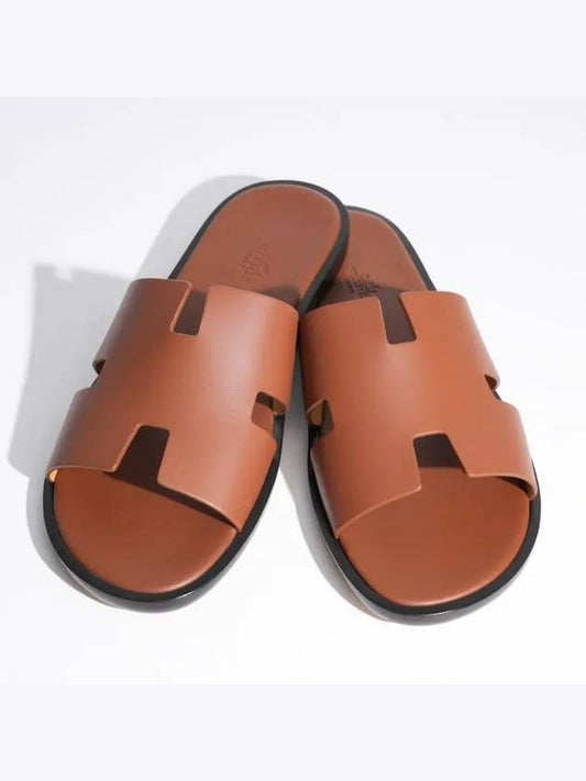 Izmir Leather Slippers Gold - HERMES - BALAAN 2