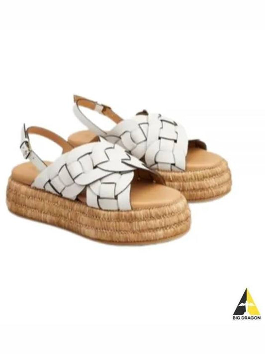 Platform Leather Woven Sandals White - TOD'S - BALAAN 2