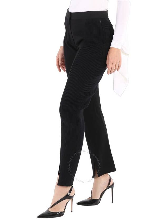 Burberry Ladies Black Ribbed-Panel Flared Wool Trousers, Brand Size 6 (US Size 4) - BURBERRY - BALAAN 2