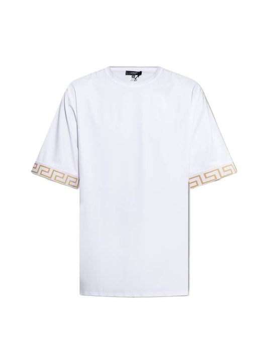 Greca Gym Logo Crew Neck Short Sleeve T-Shirt White - VERSACE - BALAAN 1
